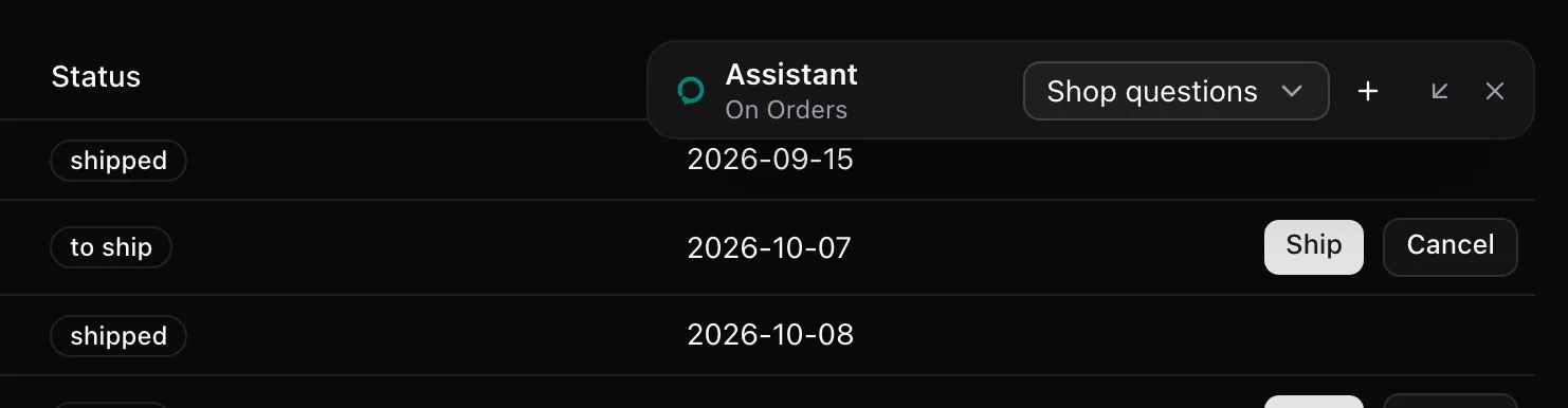 The floating panel minimized to its header, with Restore and Close.